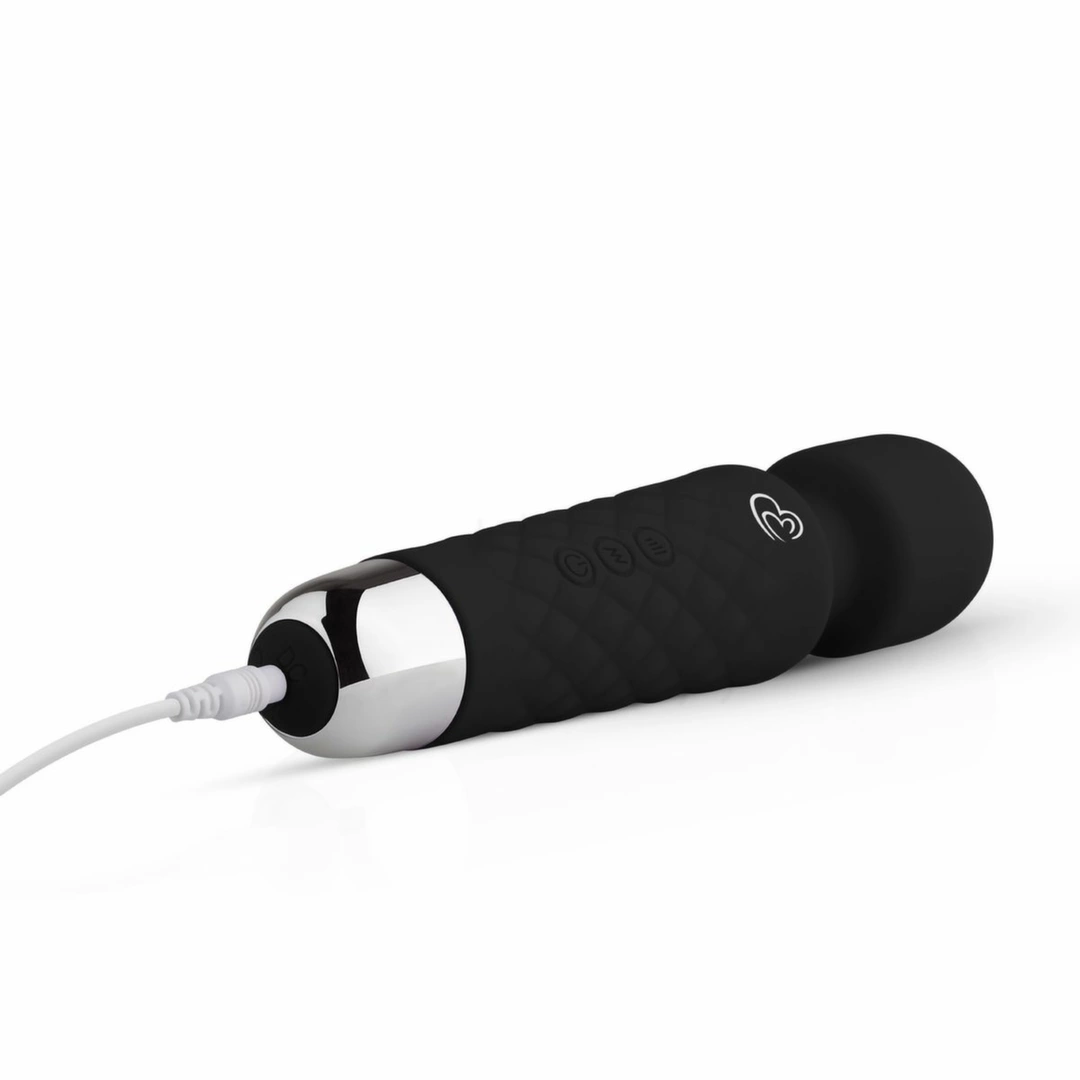 EasyToys Mini Wand Black - Compact Silicone Massager