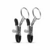 EasyToys Metal Nipple Clamps Adjustable Pressure with Rings