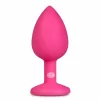 EasyToys Diamond Plug Small RoÅ¼owy silikonowy z krysztaÅ‚kiem