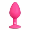 EasyToys Diamond Plug Medium RoÅ¼owy silikonowy z krysztaÅ‚kiem