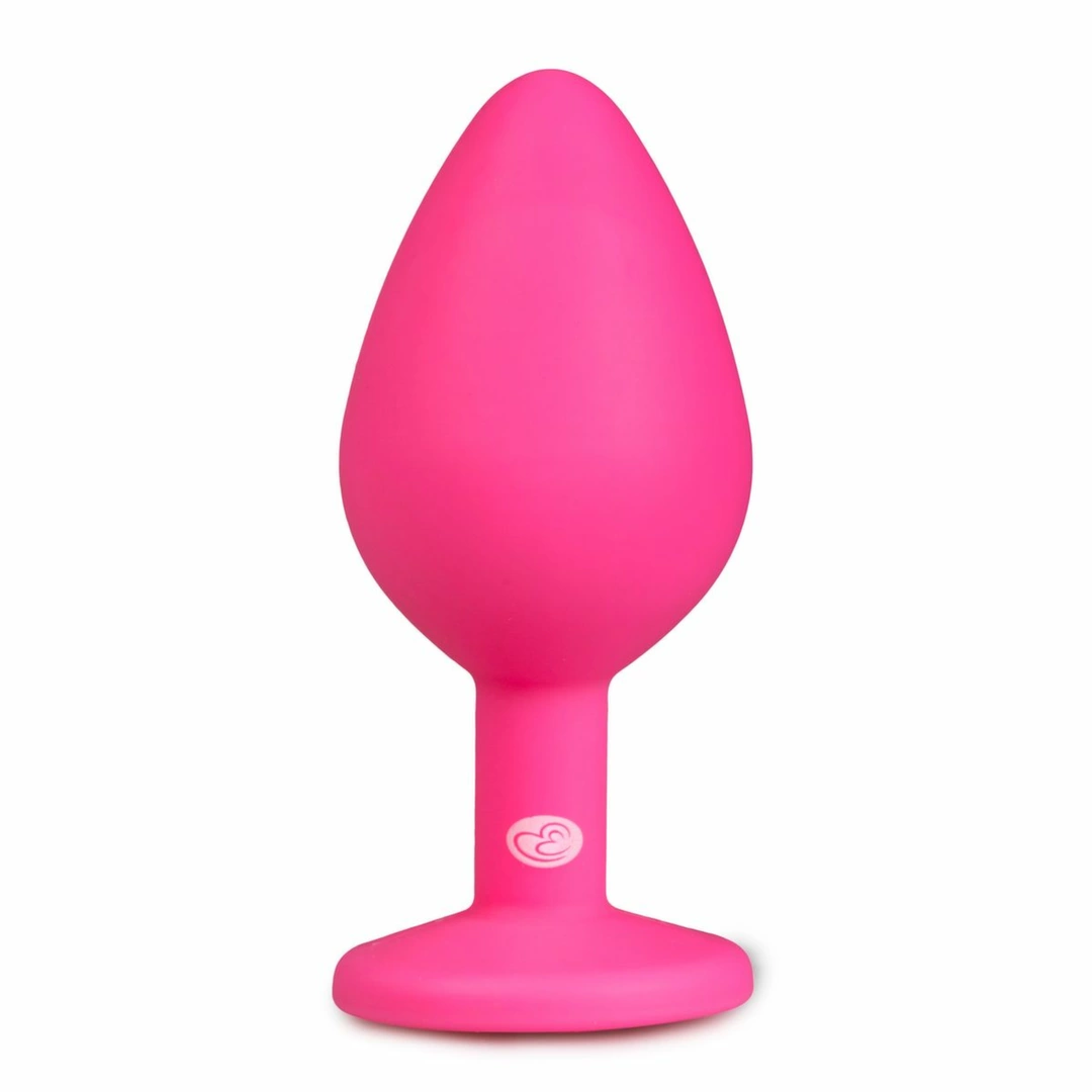EasyToys Diamond Plug Medium RoÅ¼owy silikonowy z krysztaÅ‚kiem