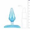 EasyToys Flexible Blue Plug with Butterfly Pattern and Suction Cup 7cm. Butt plug. See functions