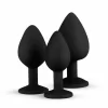 EasyToys Silicone Anal Trainer Set with Decorative Gem Black 3 pcs. Anal sets. See functions