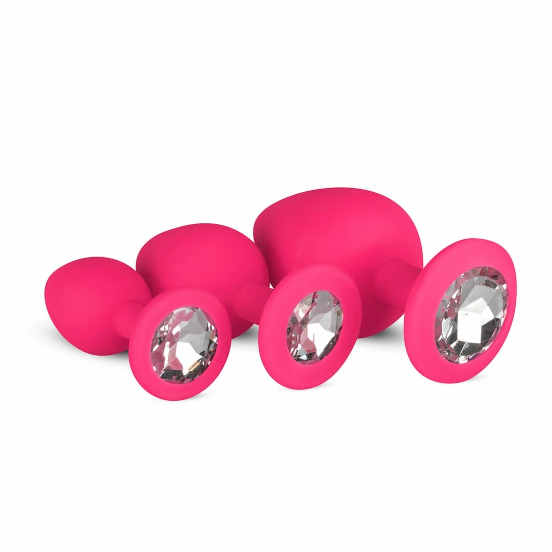EasyToys Silicone Jewel Plug Set Pink - 3 Sizes