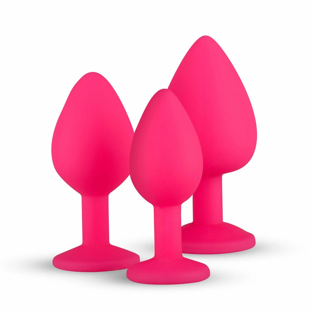 EasyToys Silicone Jewel Plug Set Pink