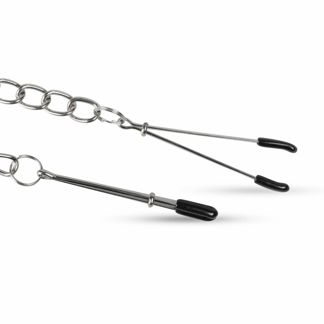 EasyToys Adjustable Tweezer Nipple Clamps with Metal Chain
