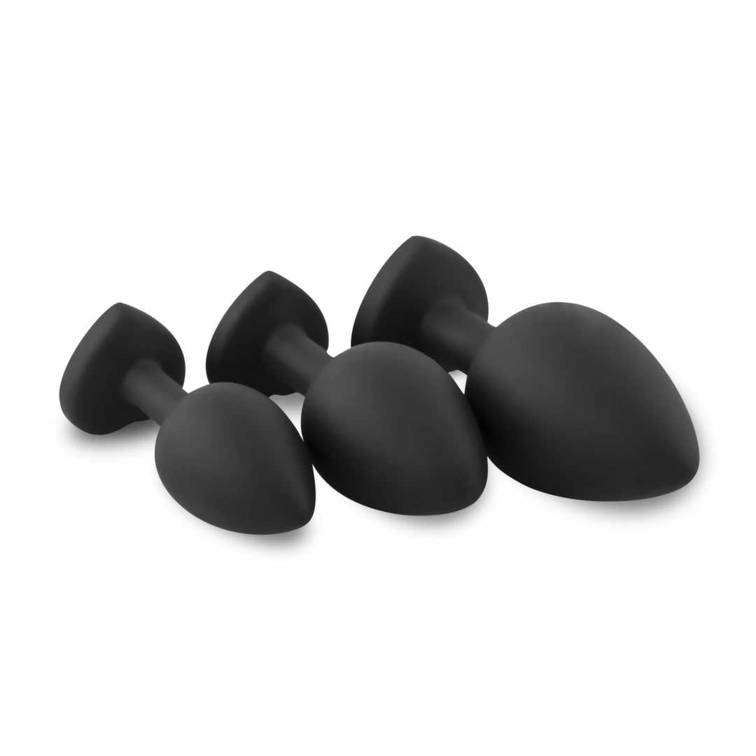 EasyToys Zestaw 3 Anatomicznych Zatyczek Silikonowych z KrysztaÅ‚kami Heart