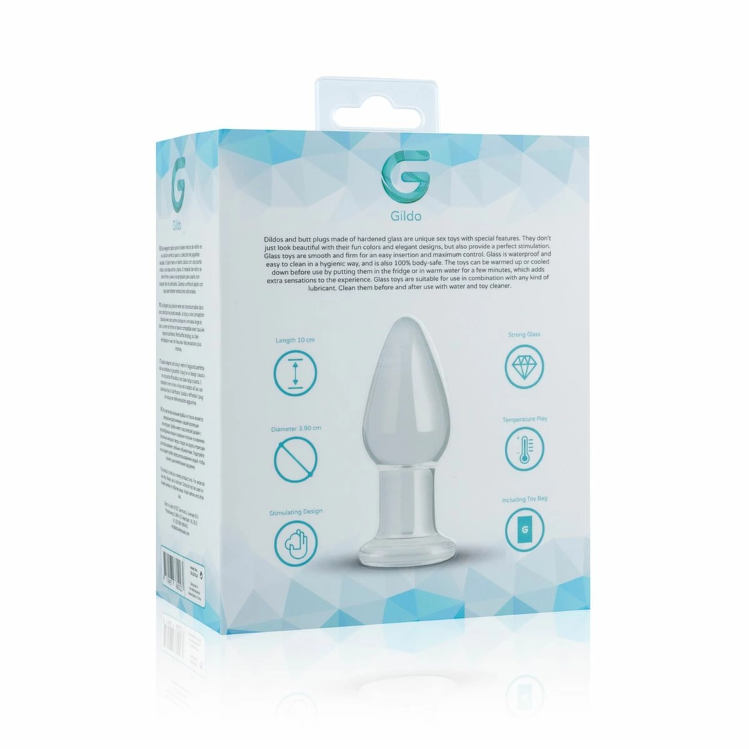 Glas Medium Crystal Clear Glass Intimate Plug