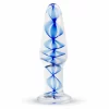 EasyToys Glass Intimate Plug No. 23 Transparent with Blue Spiral