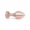 Rosy Gold Nouveau Geometric Anal Plug with Black Crystal
