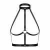 Rosy Gold Body Harness Black - Adjustable Faux Leather