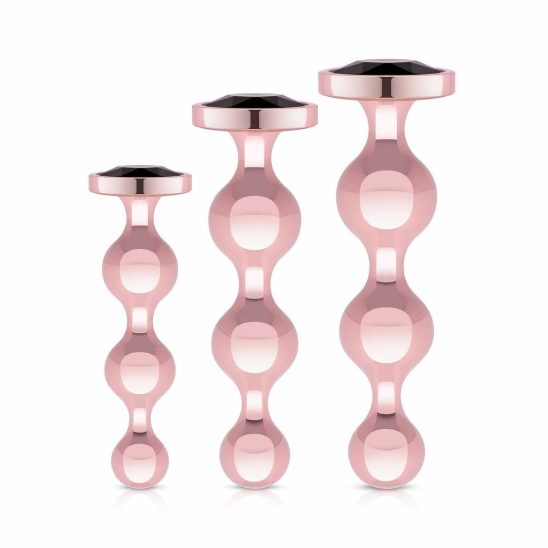 Rosy Gold Metal Plug Set 3 Sizes - Rose Gold