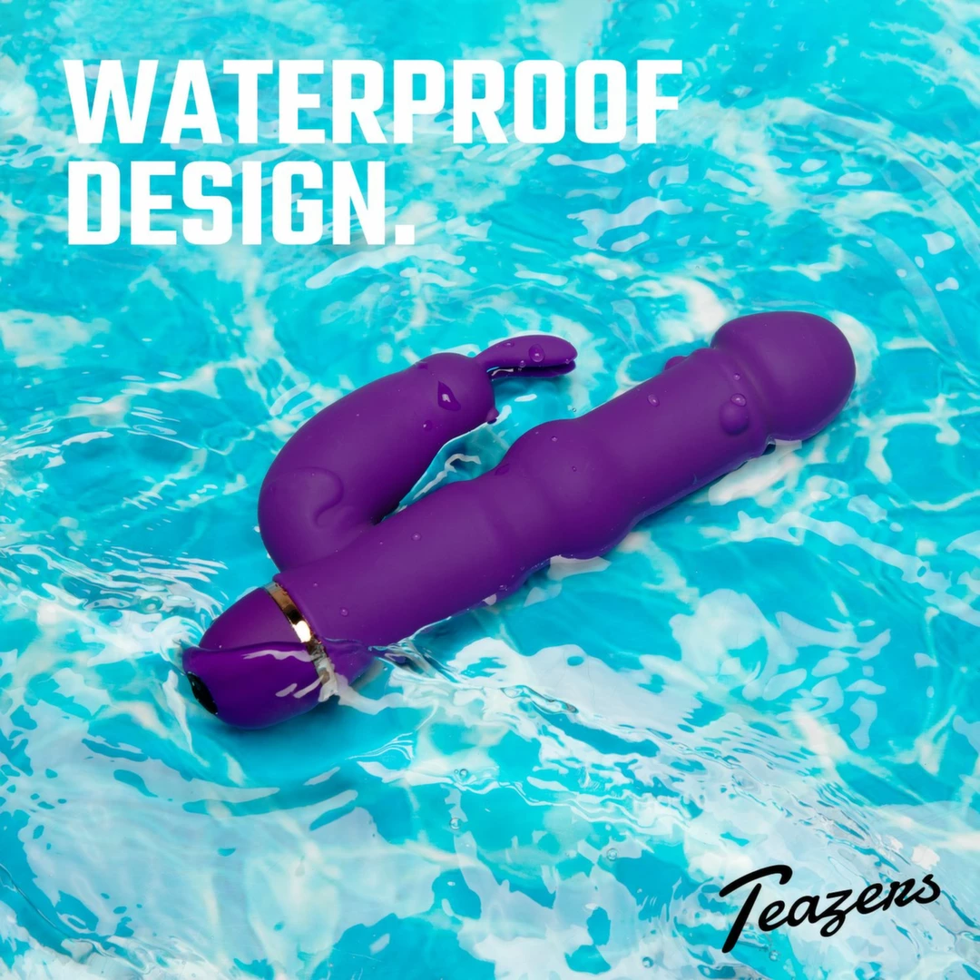 Teazers Silicone Rabbit Vibrator Purple 20-Function Flexible