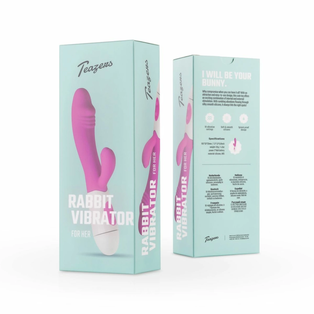 Teazers Rabbit Vibrator Fioletowy 10 Trybow Silikonowy Model