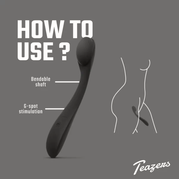 Teazers Flexible Curve Intimate Massager Waterproof 5 Modes