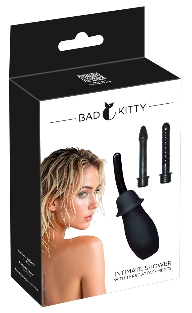 Bad Kitty Intimate Shower Kit with 3 Multi-Shape Attachments 100ml - Anelma Bad Kitty Intimate Shower Kit with 3 Multi-Shape Attachments 100ml