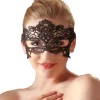 Cottelli Collection Black Embroidered Eye Mask with Lace