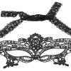 Cottelli ACCESSOIRES Maska haftowana z koronkowÄ… wstÄ…Å¼kÄ… czarna