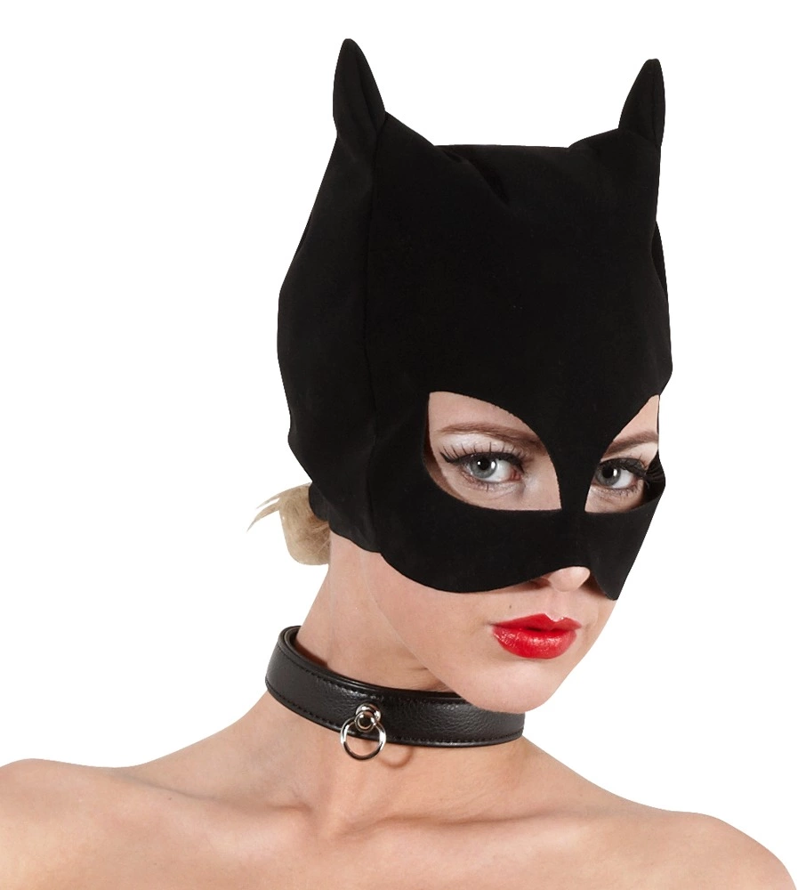You2Toys Nubuck-Style Black Cat Mask with Open Eyes