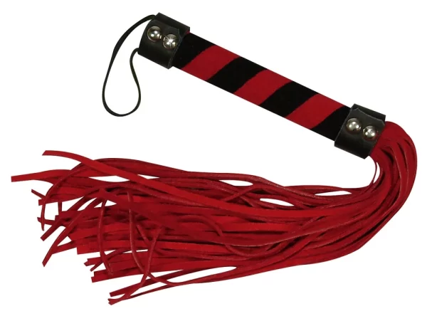 You2Toys Red & Black Mini Flogger Textile Handle 38cm