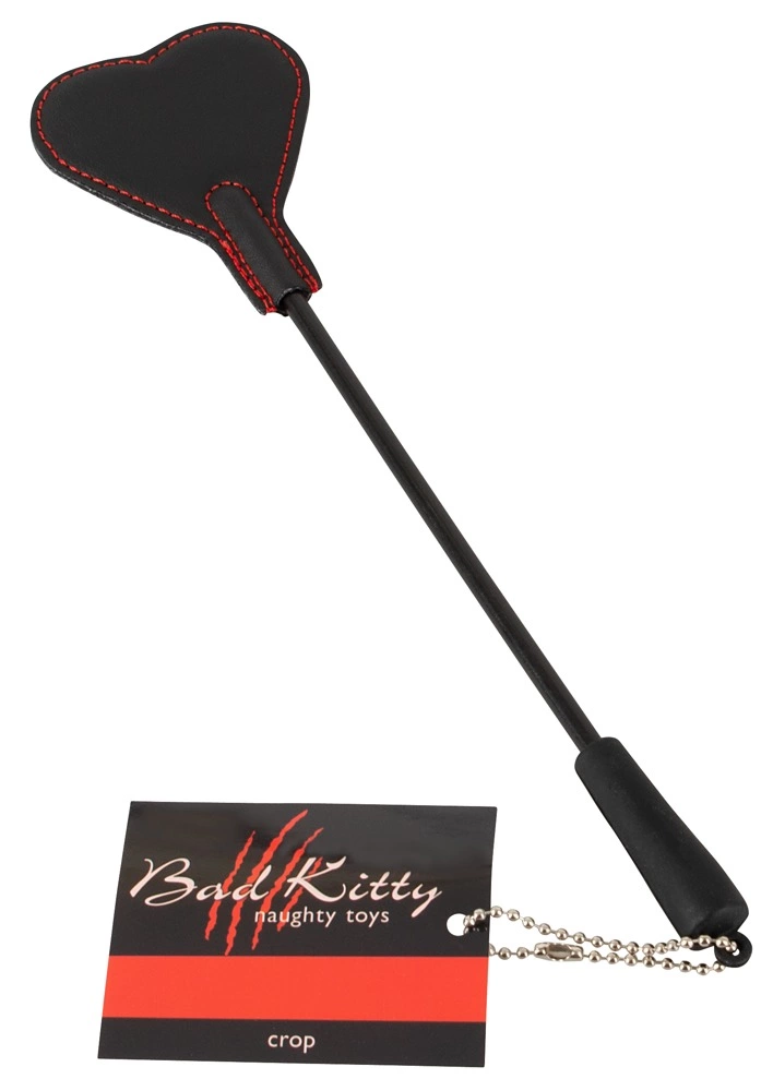Bad Kitty Dwustronna Packa Serce Czarna 25cm Poliuretan/Futerko