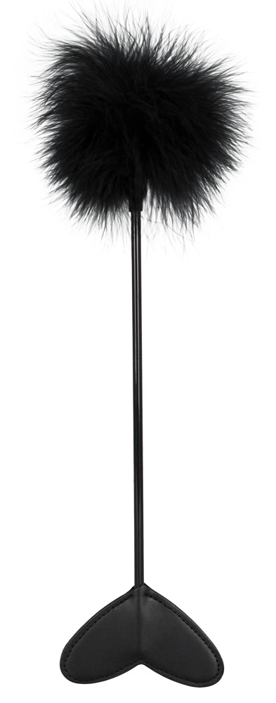 Bad Kitty Dwustronna Packa z Piorkiem Czarna 25 cm ABS/PU