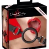 Bad Kitty silikonowy knebel pierÅ›cieniowy czarny O5cm regulowany