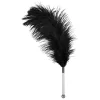 Zado Black Ostrich Feather Wand Acrylic Handle 13cm Elegant