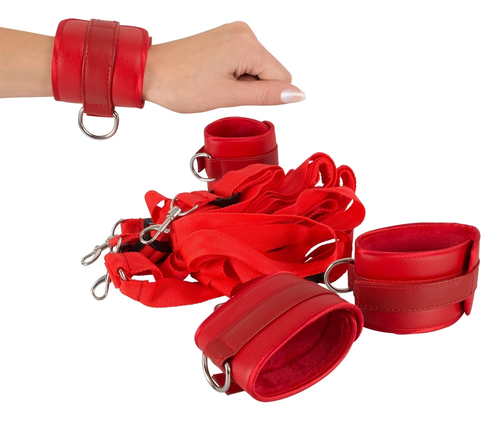 Bad Kitty Adjustable Bed Bondage Strap Set with Soft Cuffs