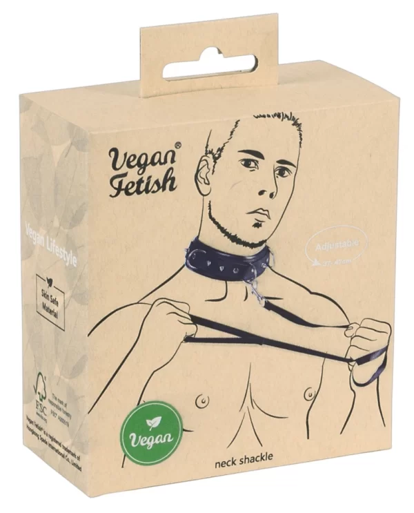 Vegan Fetish KoÅ‚nierz z Ekoskory z Ozdobnymi Kolcami i SmyczÄ… 112 cm