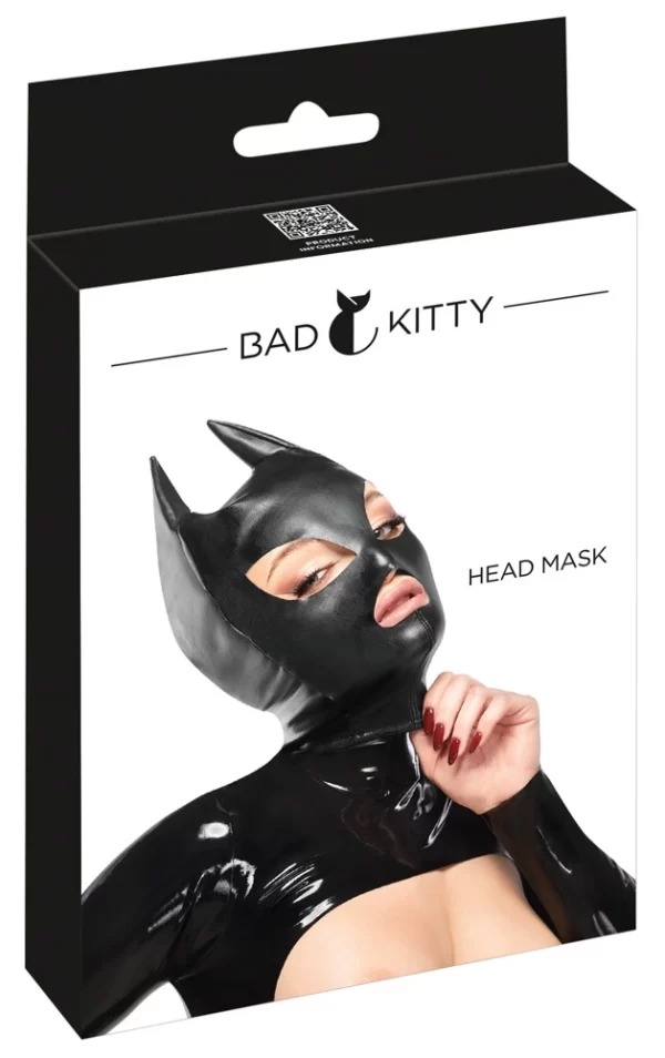 Bad Kitty maska na gÅ‚owÄ™ czarna z uszami elastyczna skora