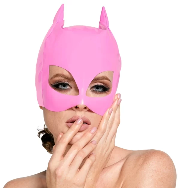 Black Level Vinyl Cat Mask Pink-Adjustable Shiny Finish S-L