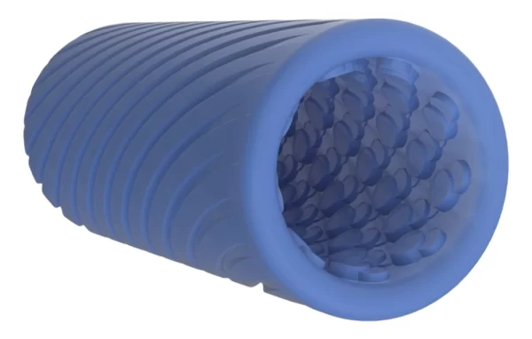 Arcwave Ghost Blue CleanTech Silicone Intimate Sleeve 10 cm. Manual. Product details include functions