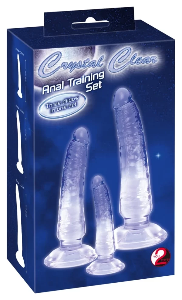 Crystal Clear Set of 3 Transparent Intimate Models with Suction Base PVC - Anelma sextoys