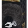 Alive Black & White Fox Tail Intimate Plug with Synthetic Fur M