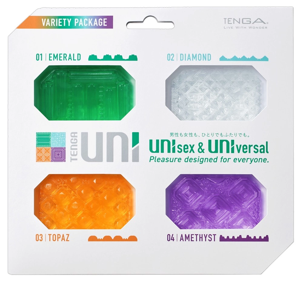 Tenga UNI Variety Pack - Flexible Massage Sleeves Set 4 pcs - Anelma Tenga UNI Variety Pack - Flexible Massage Sleeves Set 4 pcs