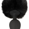 You2Toys Fluffy Tail Black - Silicone Intimate Cone Plug with Faux Fur M. Butt plug. See functions