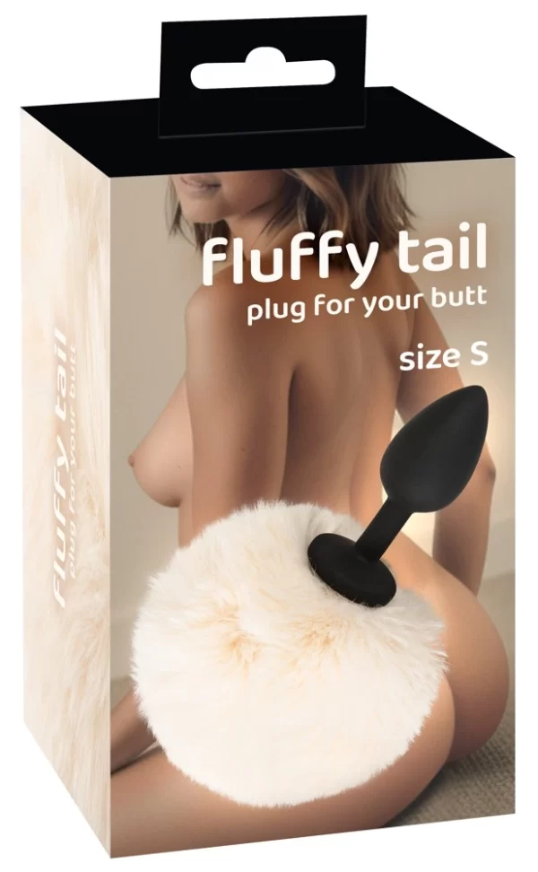 You2Toys Fluffy Tail Silicone Plug White - Soft Faux Fur