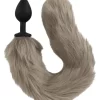 You2Toys Fluffy Tail Grey silikonowy model z futrzanym ogonem 45 cm