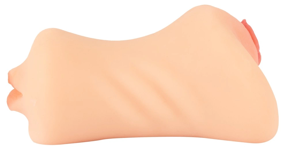 Nature Skin model 3w1 - anatomiczny symulator ust - Anelma Nature Skin Triple Entry Intimate Machine TPE 19.5 cm Flesh Tone combines flexible elastomer and an ergonomic design in a practical