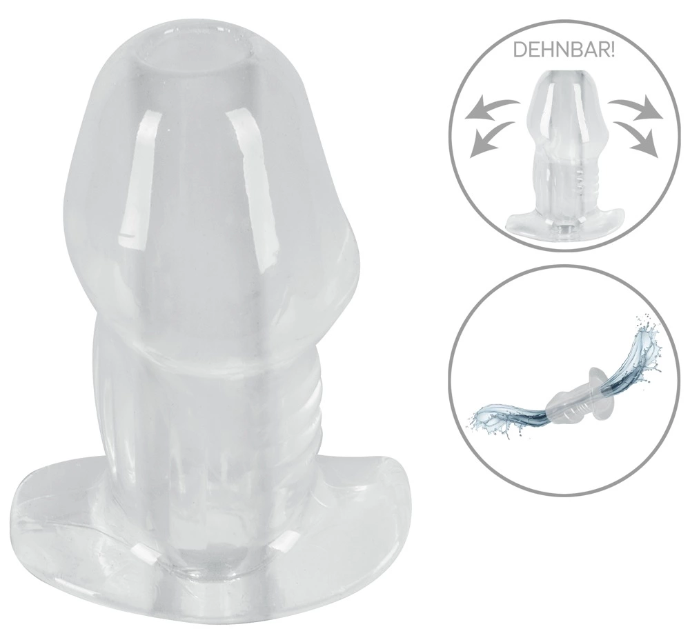 ANOS Tunnel Plug Transparent - anatomiczny korek z otworem 10