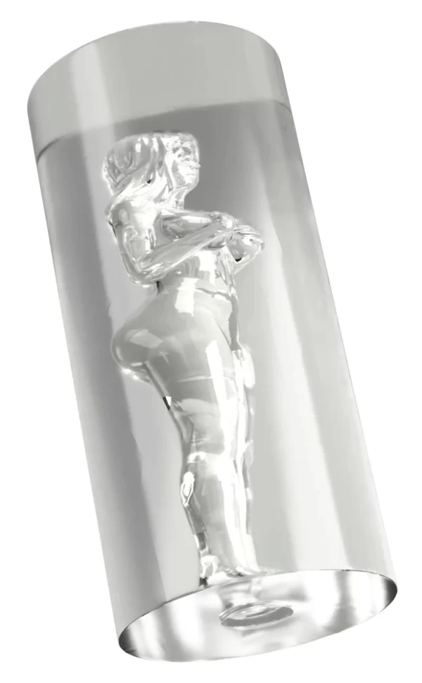STROKER Female Shaped Tunnel Transparent Intimate Device 14.2 cm TPE combines flexible elastomer and an ergonomic design in a practical