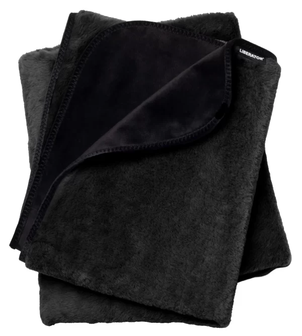 Alternative view of Liberator Faux Fur Fascinator Throw Black/Grey 183x137 cm Dual-Sided Blanket