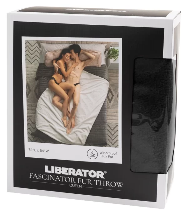Liberator Faux Fur Fascinator Throw Black/Grey 183x137 cm Dual-Sided Blanket
