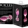 Icicles No. 48 Glass Plug with Decorative Flower Stopper - Anelma Icicles No. 48 Glass Plug with Decorative Flower Stopper