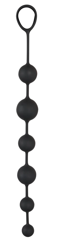 Black Velvets Silicone Intimate Bead Chain 40cm Black Flexible Design. Anal beads. See functions