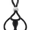 You2Toys Adjustable Triple Ring System Black Silicone 13cm