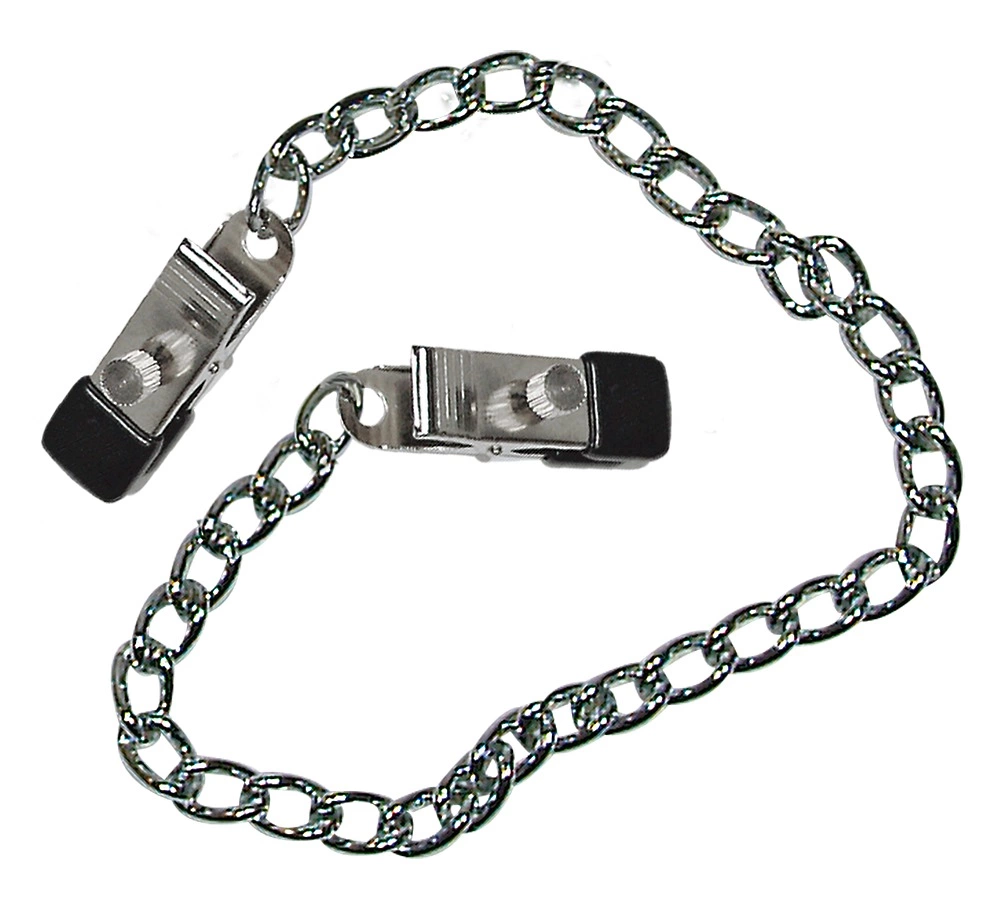 Fetish Collection ÅaÅ„cuch metalowy z regulowanymi zaciskami 30 cm