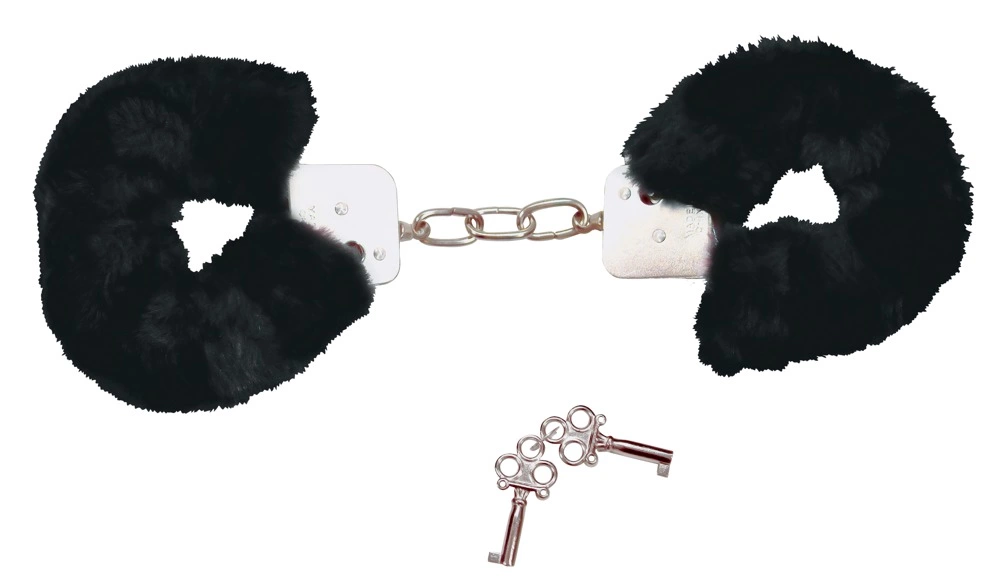 Bad Kitty Kajdanki z PluszowÄ… OsÅ‚onÄ… Czarny 28 cm