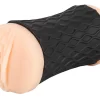 Nature Skin Double-Ended Intimate Device TPE Black Sleeve 14.3cm combines an ergonomic design for comfortable